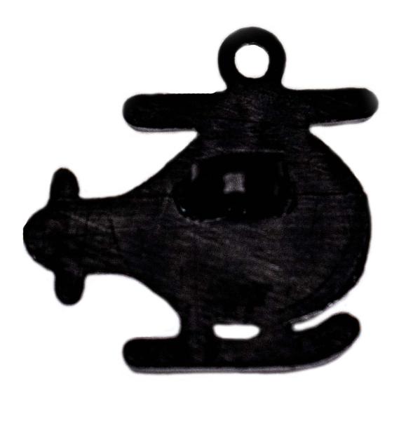 Bouton enfant en forme d'hélicoptère en plastique noir 18 mm 0,71 inch